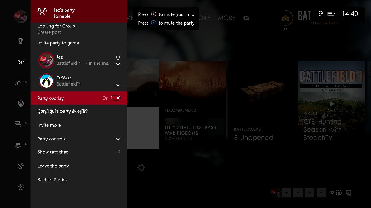 Here S How To Use The New Xbox One Party Chat Overlay Windows