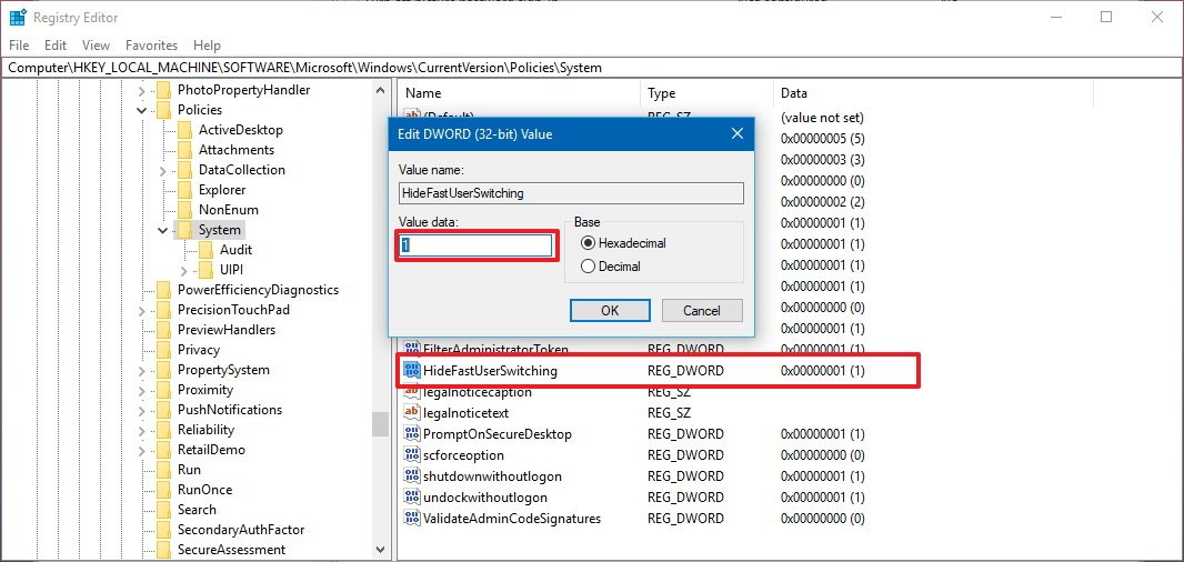 enable fast user switching windows 8.1