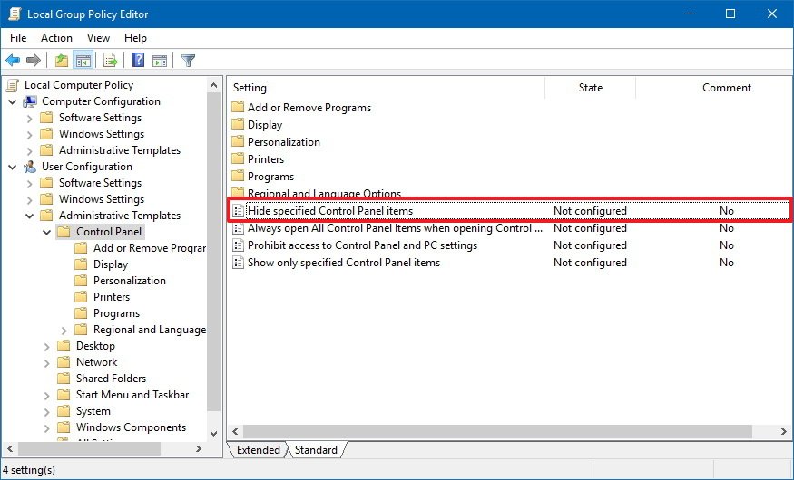 Image result for How to Hide Programs on Control Panel in Windows