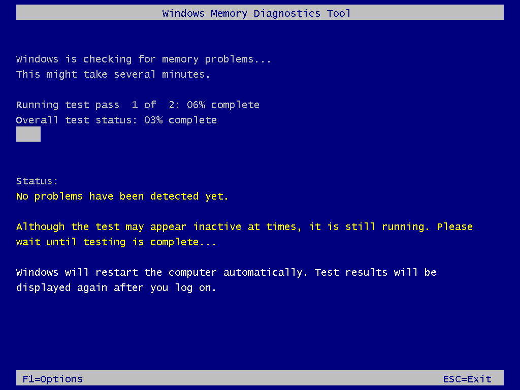 diagnose memory problems windows 10