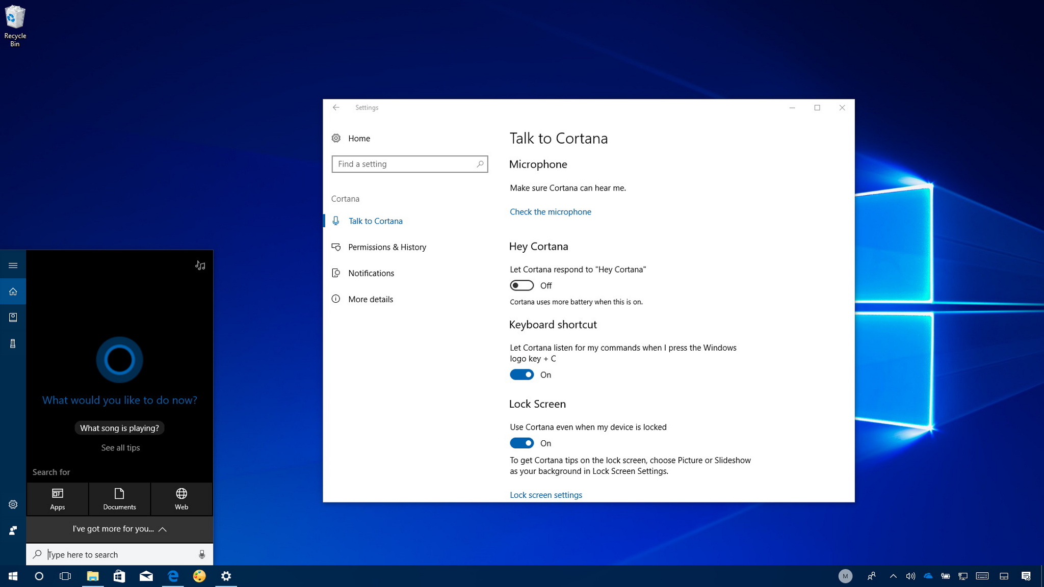 disable cortana in windows 10 group policy