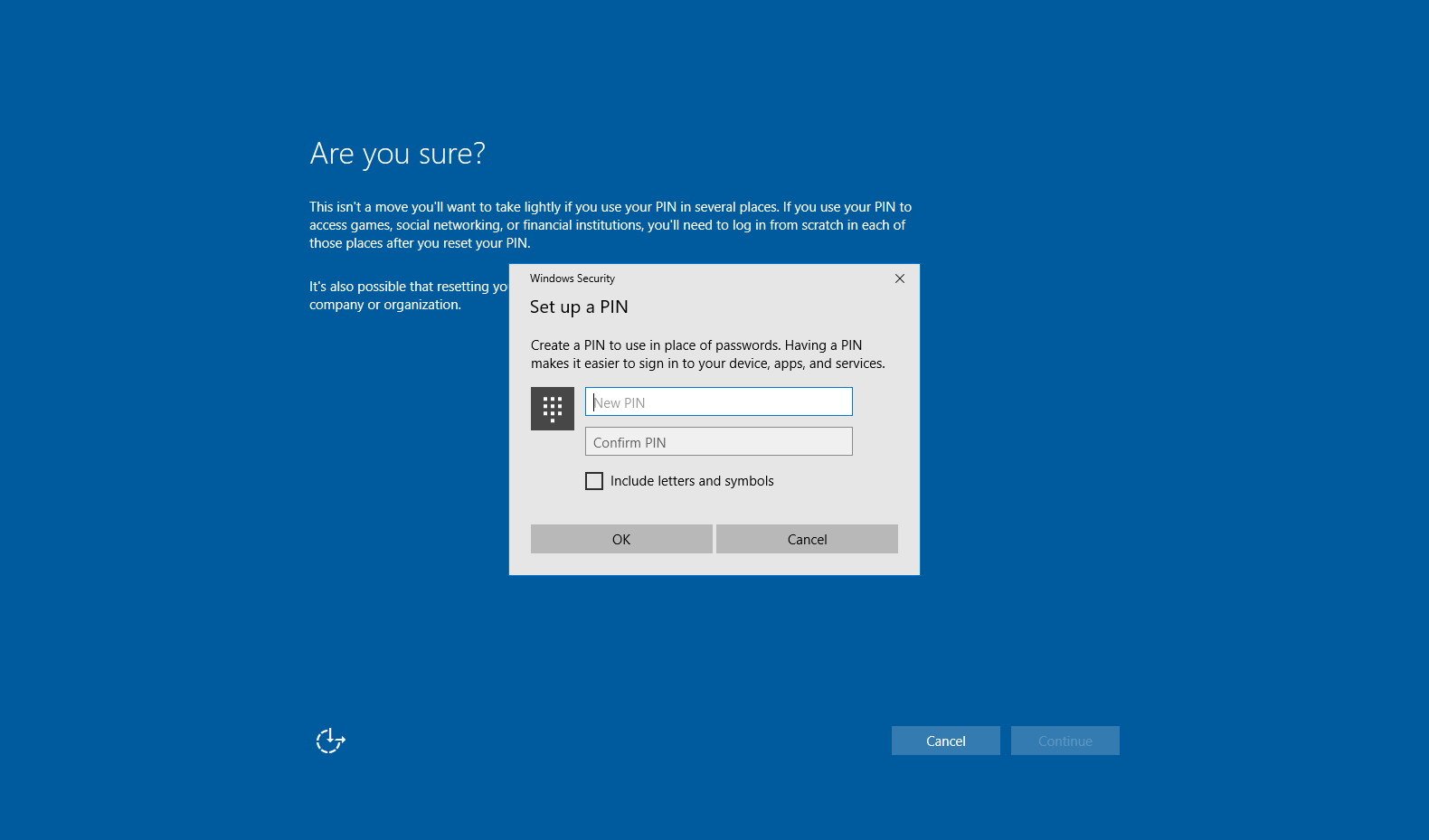 How to reset password from the Lock screen on the Windows 12 Fall
