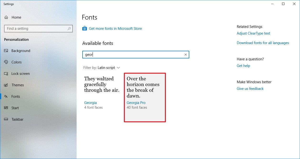 How To Manage Fonts Settings On The Windows 10 April 2018 Update Windows Central