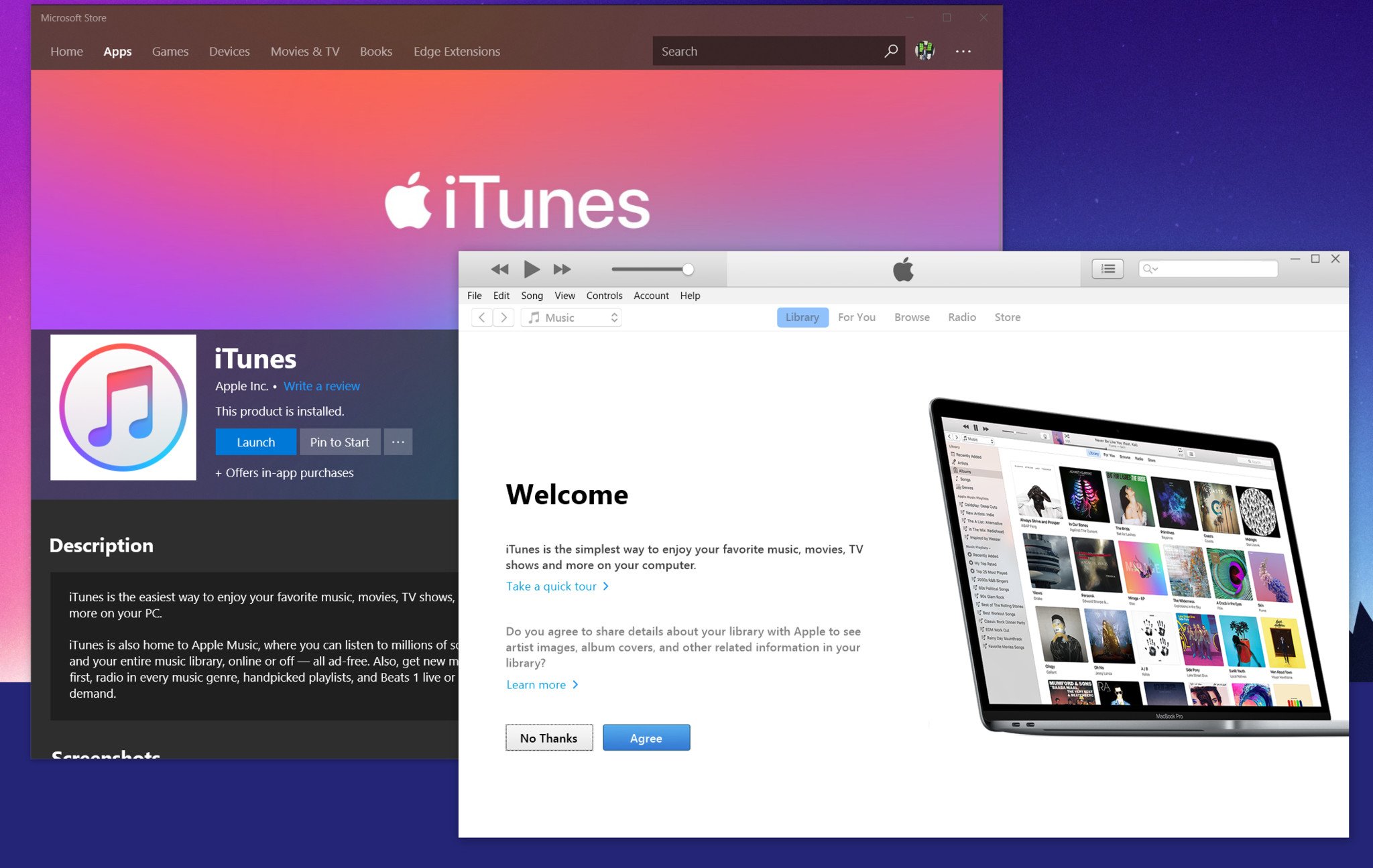iTunes now available from the Microsoft Store for Windows ...
