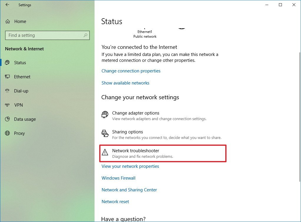 change network to private windows 10 1803
