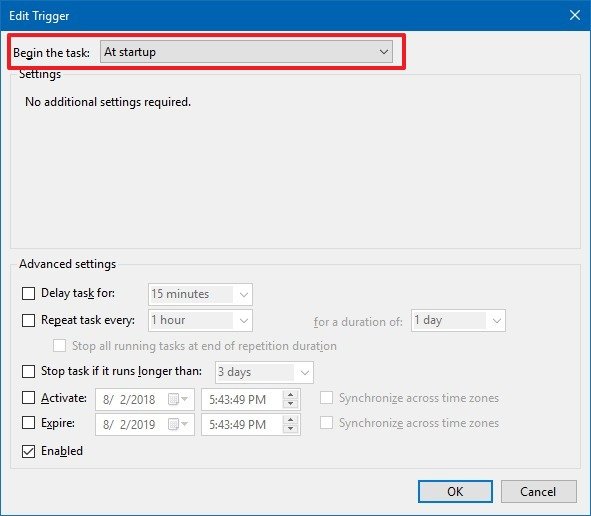 Creating a system restore point during startup