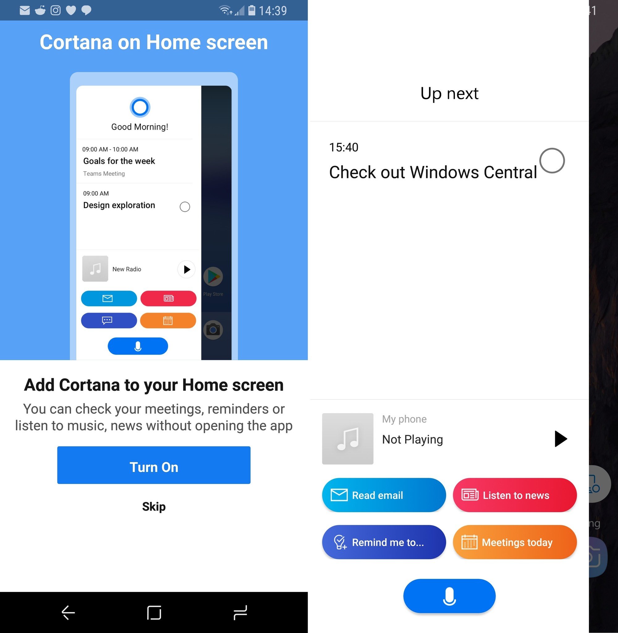 Cortana app for Android updated with new home screen UI and To Do support - OnMSFT.com - March 7, 2019