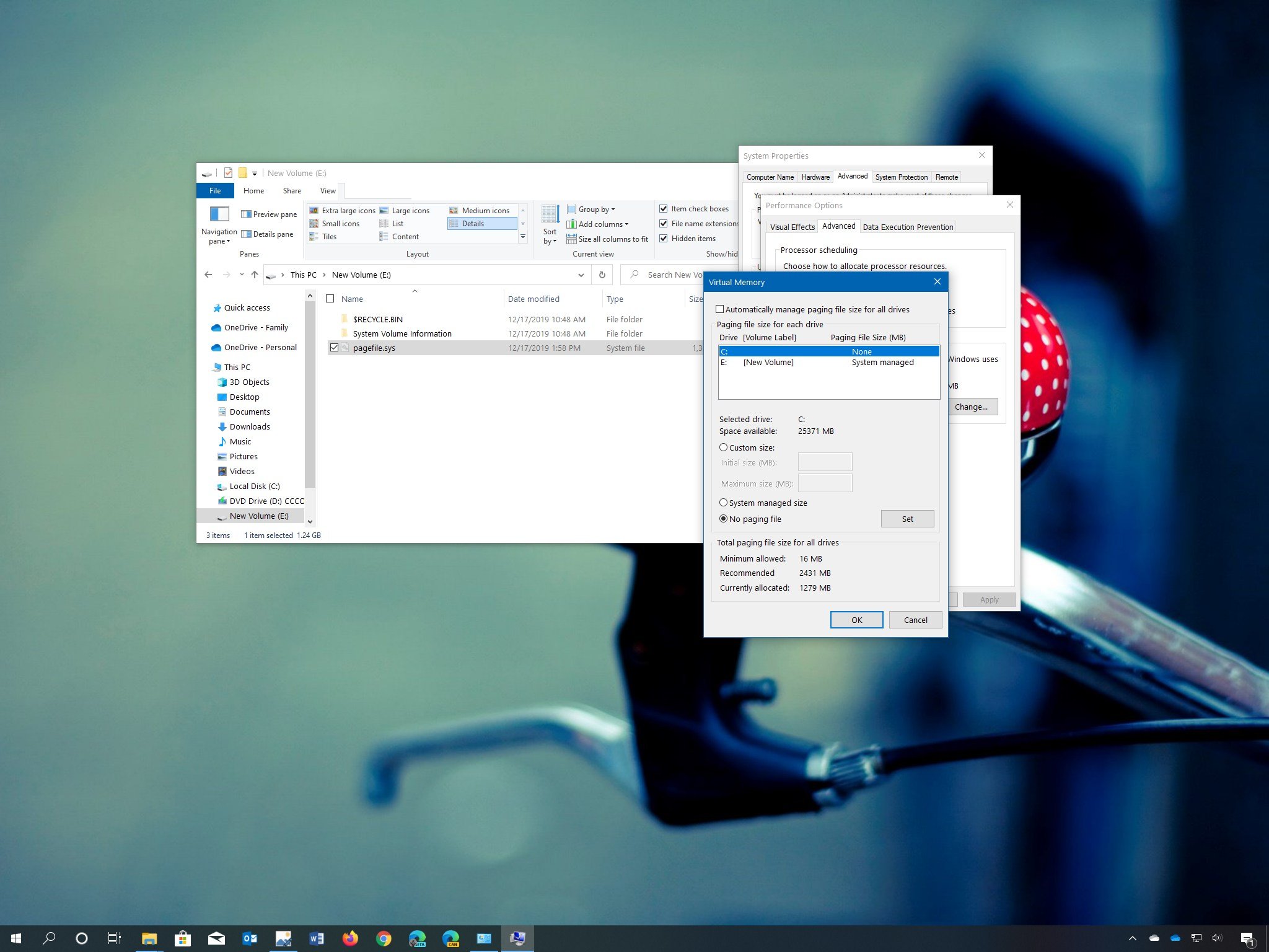 How to move virtual memory to a different drive on Windows 11