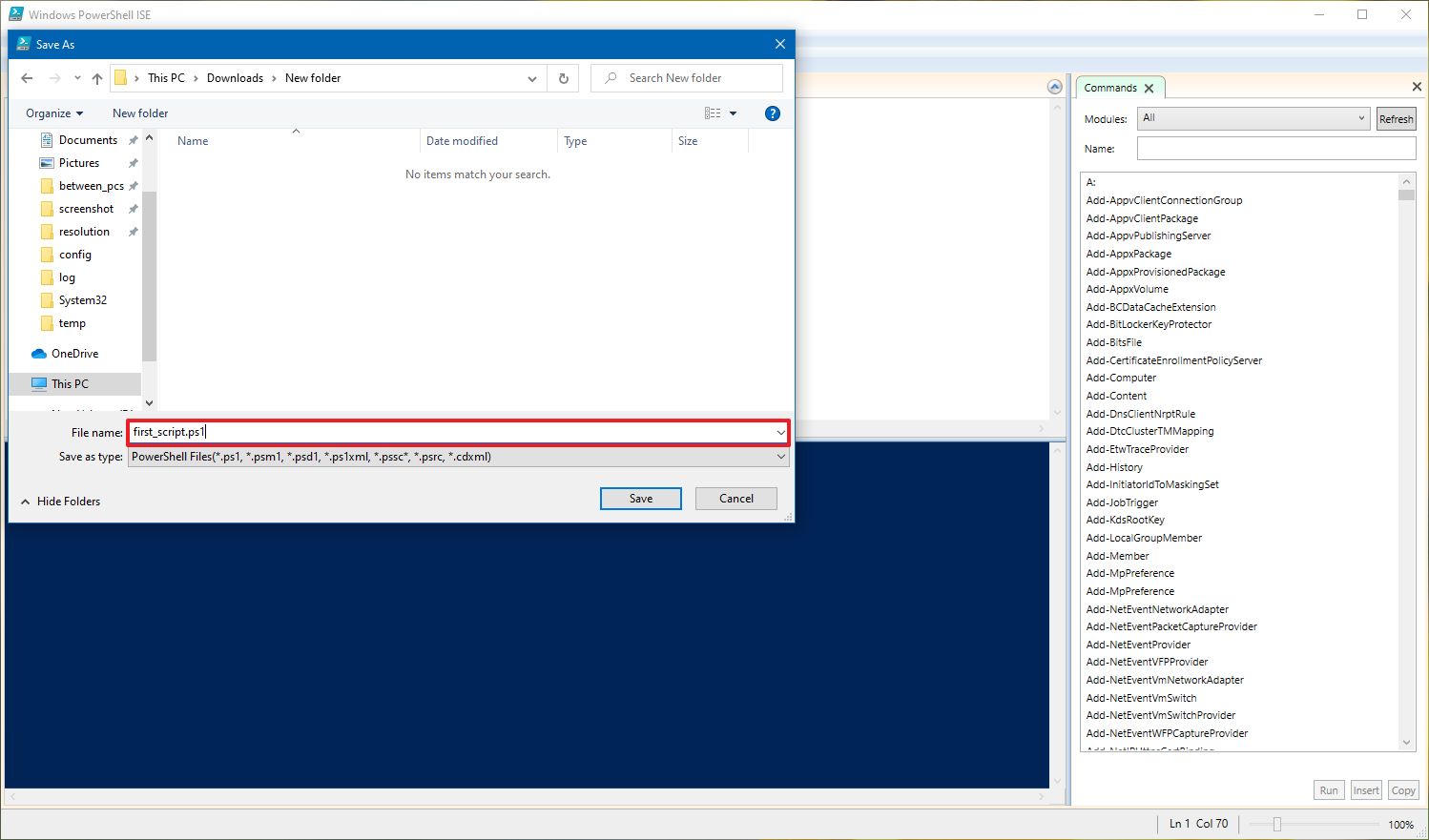 How to create and run a PowerShell script file on Windows 10