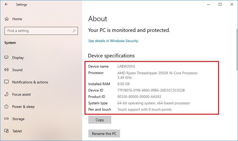 How To Check Your Pc S Full Specifications On Windows 10 Windows Central